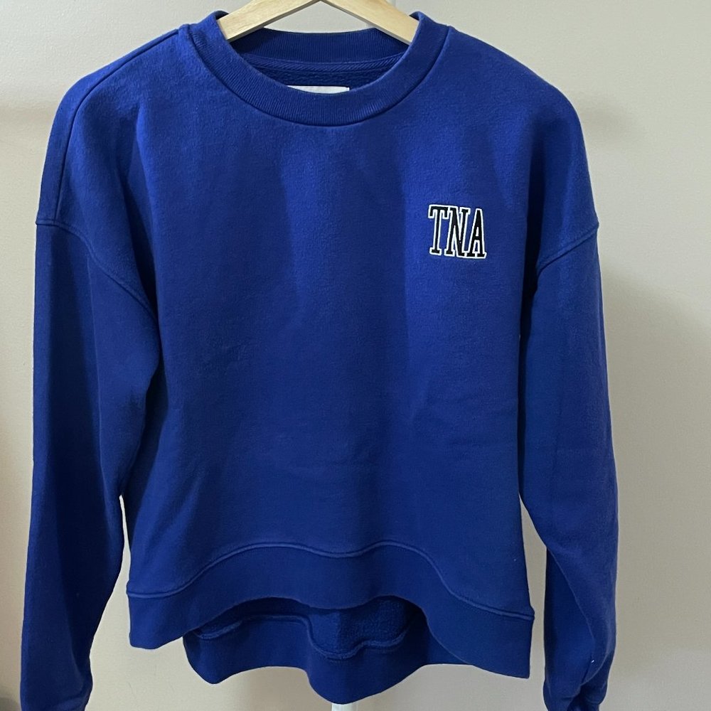 TNA blue purple crewneck sweater - women size XS